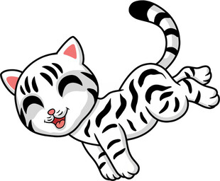 可爱小猫咪欢快奔跑