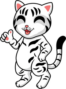 可爱小老虎比耶