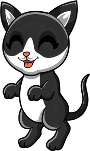可爱黑白小猫俏皮站立