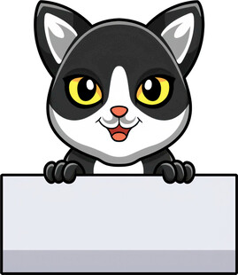 可爱猫咪举牌