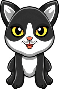 可爱黑白猫咪卡通形象