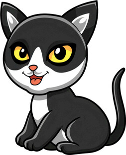 可爱黑白猫咪卡通形象