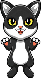 可爱卡通猫比耶