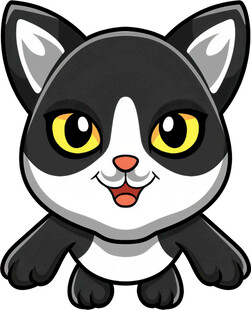 可爱黑白猫咪卡通形象