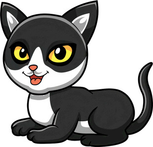 可爱黑白猫咪卡通形象