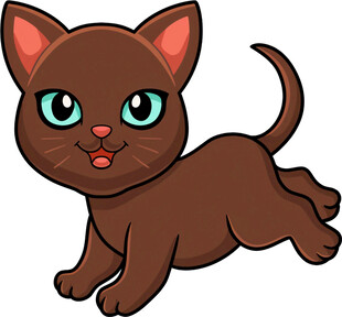 奔跑的巧克力色可爱小猫