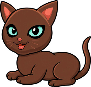 可爱棕色猫咪卡通形象