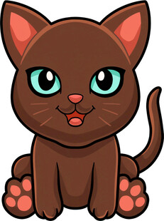 可爱棕色小猫卡通形象