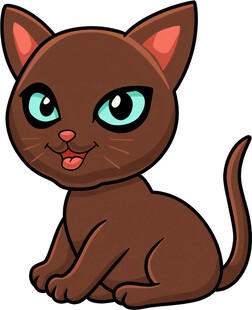 可爱棕色猫咪卡通形象