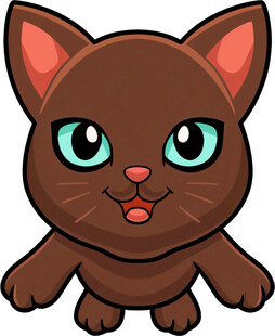 可爱棕色猫咪卡通形象