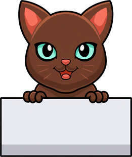 可爱猫咪探身白板前