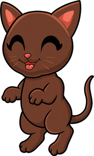 可爱棕色小猫俏皮模样