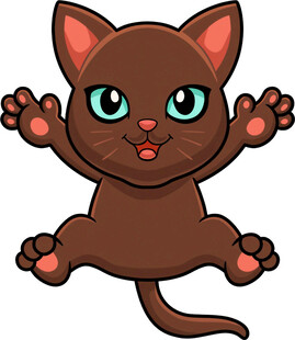 跳跃的棕色萌猫