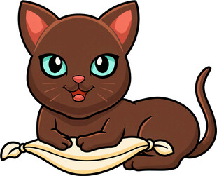 趴着的可爱棕色猫咪