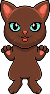 可爱卡通小猫摆出搞怪姿势