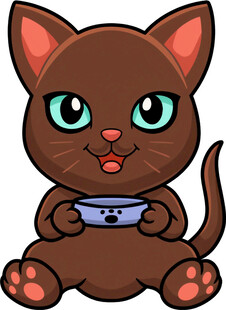 可爱小猫捧碗卖萌