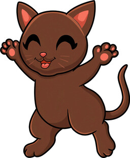 可爱棕猫欢快舞动