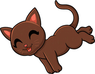 跳跃的可爱棕色小猫