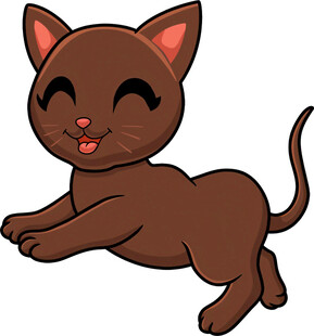 可爱棕色小猫欢快奔跑