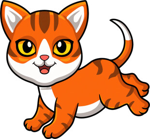 奔跑的可爱小猫咪