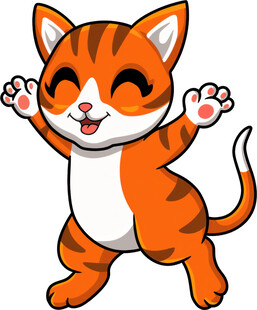 可爱橘猫欢快舞动