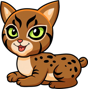 可爱小豹猫卡通形象