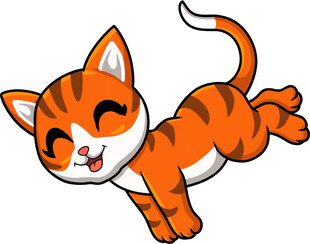 跳跃的可爱橘猫