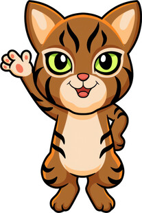 可爱招手小老虎