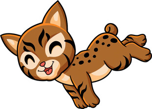 跳跃的可爱小豹猫