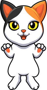 可爱三色猫咪卡通形象