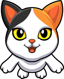可爱三色卡通猫咪形象