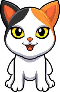 可爱三色小猫卡通形象