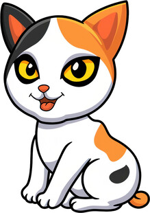 可爱三色猫咪卡通形象