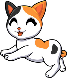 跳跃的可爱花猫