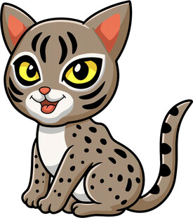 可爱斑点小猫卡通形象