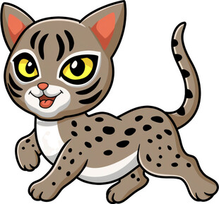 可爱斑点小猫卡通形象