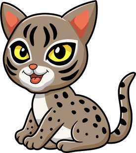 可爱斑点小猫卡通形象