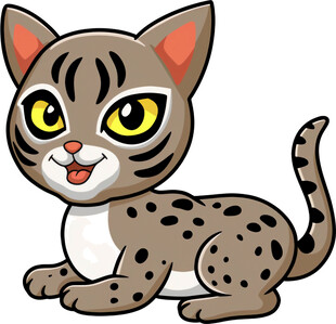 可爱斑点小猫卡通形象