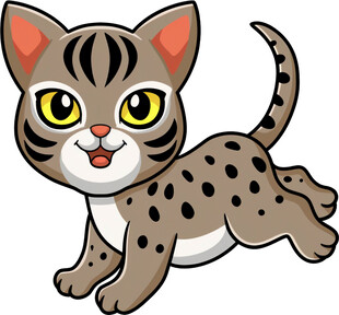 可爱小豹猫卡通形象