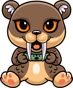 可爱小熊手持钞票