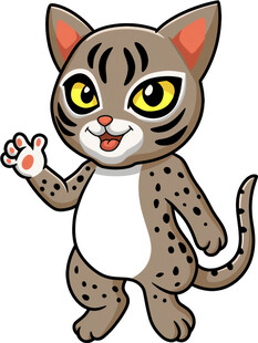 可爱卡通豹挥手