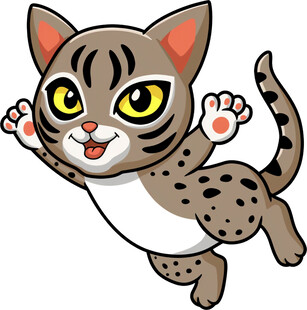 跳跃的斑点小猫