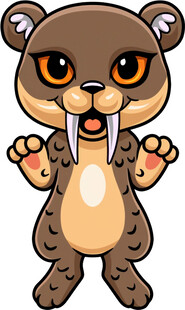 可爱卡通剑齿虎形象