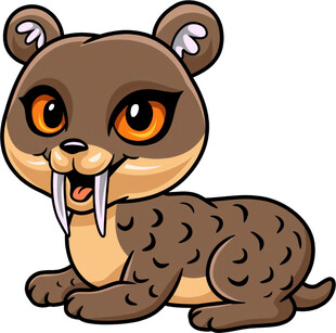 可爱卡通剑齿虎形象