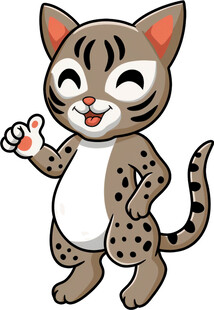 可爱小豹猫挥手打招呼