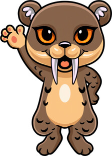 可爱卡通海象挥手