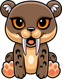 可爱卡通剑齿虎形象