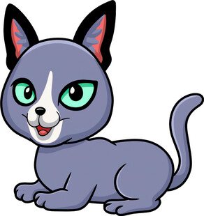 可爱灰猫卡通形象