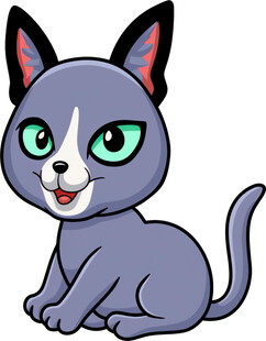 可爱灰猫卡通形象