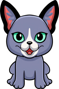 可爱卡通法国斗牛犬形象